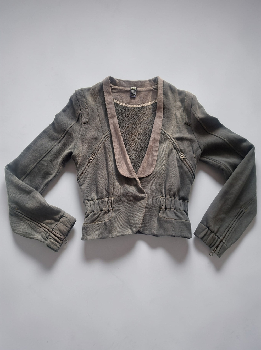 Free People Army Green Structured Blazer Jacket